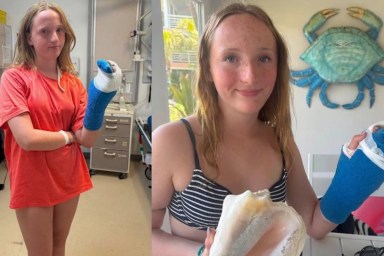 Teen Girl Birthday Trip Terrifying Turn Wearing Shiny Jewelry Water Barracuda Vacation