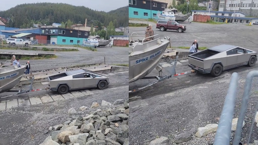 Tesla CyberTruck Fails Tow Boat Needs Help More Powerful Truck Video TikTok