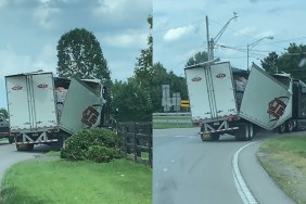 Trailer Truck Breaks Apart Road Driver Doesn't Stop Until Cop Shows Up TikTok Video