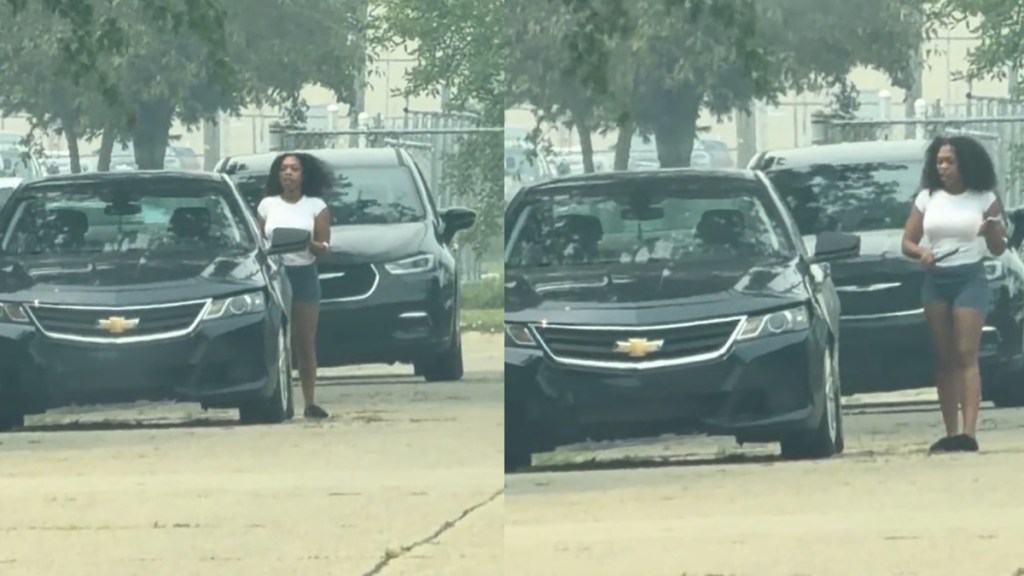 Woman Caught Recording Herself Slashing Car Tires Revenge Video Detroit TikTok