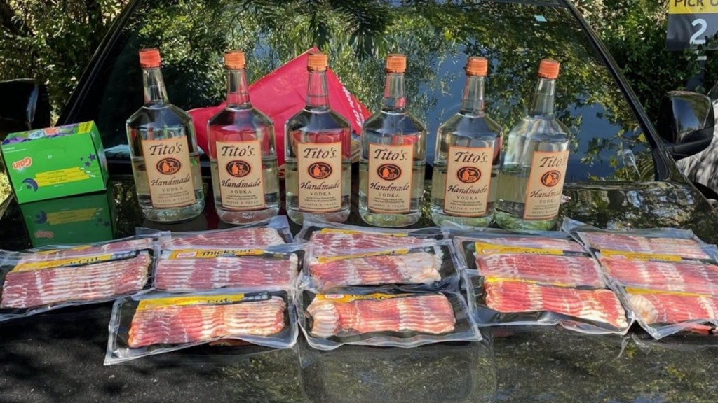 Woman Thief Caught Stealing Bacon Vodka California