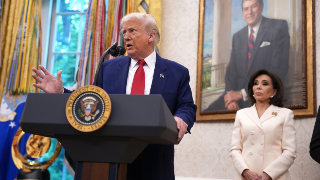 Donald Trump Says Jeaninie Pirro 'Choked' Amid Reflecting Pool Chaos