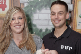 Ryan Culberson with Briana Culberson and their baby