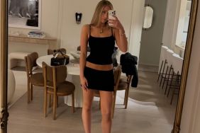 Tate McRae Sits Just Right to Showcase Her Practically Invisible Bra Top & Ultra-Mini Shorts