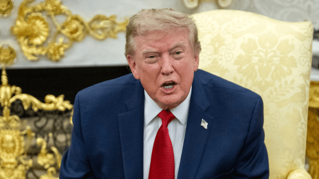 Donald Trump amid developments in his $10 billion defamation lawsuit against the BBC