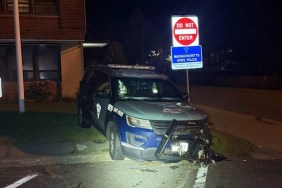 Drunk Driver Collides Police Cruiser Station Massachusetts Barracks