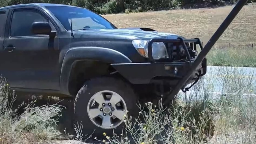 Man Smashing Flock Cameras Pickup Truck Toyota Tacoma Arrest Police California
