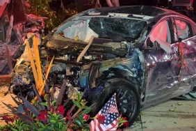 Tesla Smashes Brick Wall Plummets 20 Feet Damages Homes California Orange County