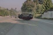 Car Crash Flip Over Rollover Twice Ignore Red Light Redmond Washington