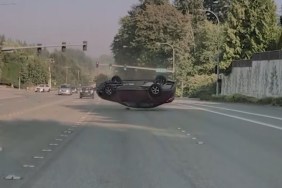 Car Crash Flip Over Rollover Twice Ignore Red Light Redmond Washington