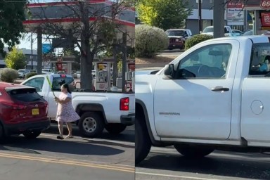 Woman Arrested Smash Truck Window Baseball Bat Viral Road Rage Video TikTok Albuquerque