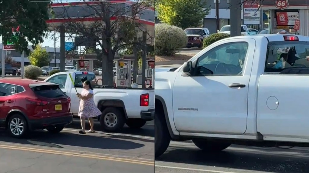 Woman Arrested Smash Truck Window Baseball Bat Viral Road Rage Video TikTok Albuquerque