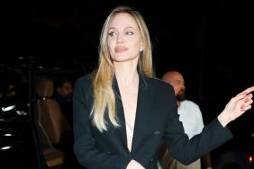 Angelina Jolie’s Blazer Slips Low Enough To Reveal Her Nude Bra