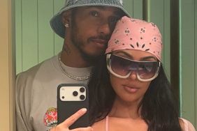 Kim Kardashian's Plunging Dress Hangs by a Strap for Lewis Hamilton Date