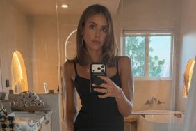Jessica Alba’s Sheer & Plunging Tiny Minidress Rides So High on Her Thighs