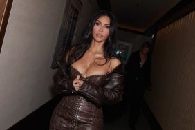 Kim Kardashian Nearly Spills Out of a Bra Top With a Very Risky Design