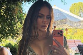 Jennifer Lopez Turns Around to Reveal Her Lace Dress’s Dramatically Non-Existent Back