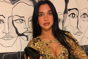 Dua Lipa Flashes Her Bra & Curves Under a Completely See-Through Top