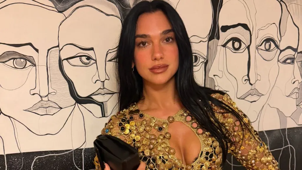 Dua Lipa Flashes Her Bra & Curves Under a Completely See-Through Top