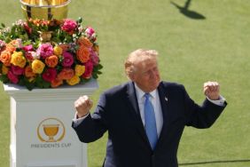 Donald Trump’s Long Handshake With Adam Scott Creates Awkward Presidents Cup Moment