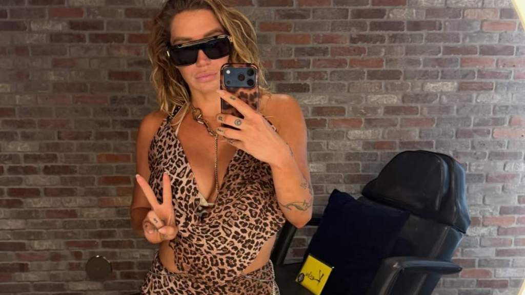 Kesha’s Lingerie Look Comes With a Neckline That Dips Dangerously Low