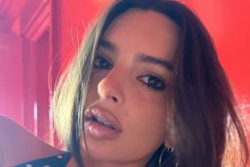 Emily Ratajkowski’s Plunging Backless Dress Rests Its Fate on Just a String