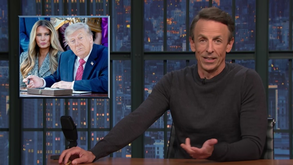 Seth Meyers Mocks the One Word Donald Trump Added to Melania Compliment