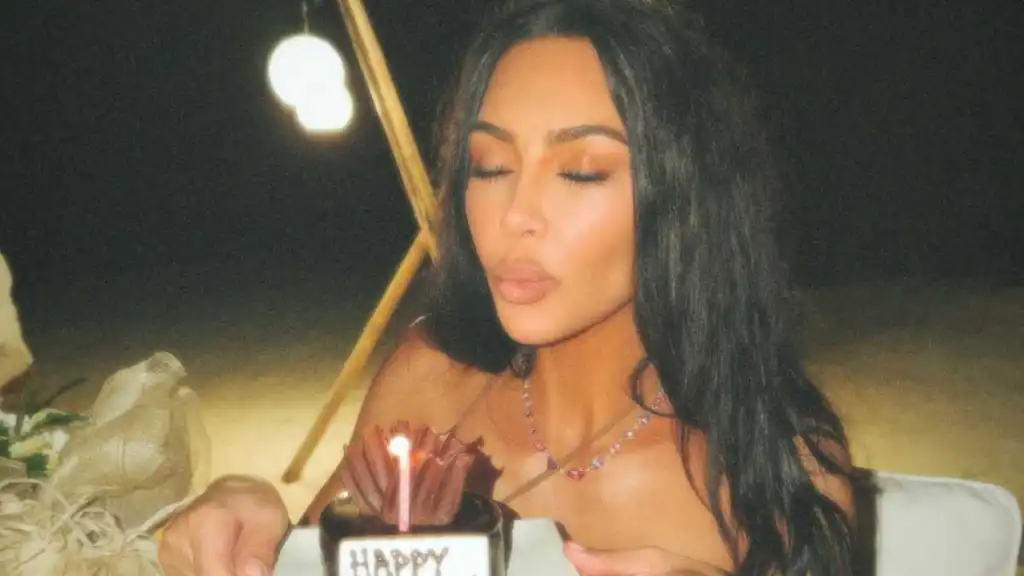 Kim Kardashian's Skimpy String Bikini Hangs on for Dear Life for Birthday