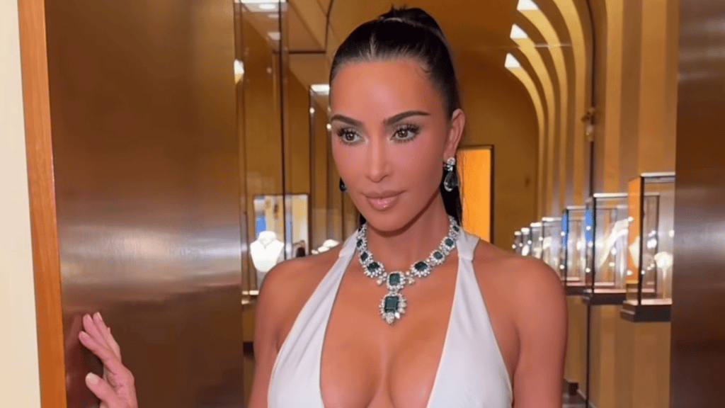 Kim Kardashian faces online criticism after wearing Elizabeth Taylor's iconic emerald and diamond necklace during her birthday celebrations.