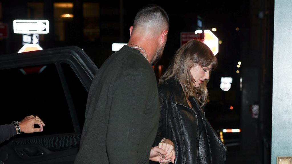 Taylor Swift’s Date Night Dress Ends in a Teasing Panel of Sheer Lace
