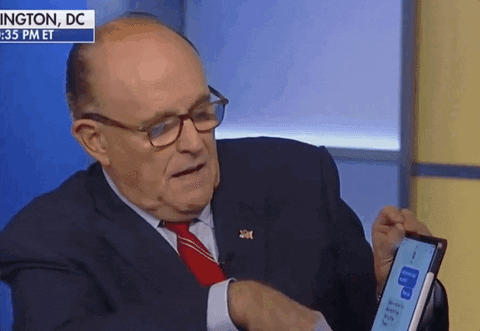 Rudy Giuliani With a Cell Phone