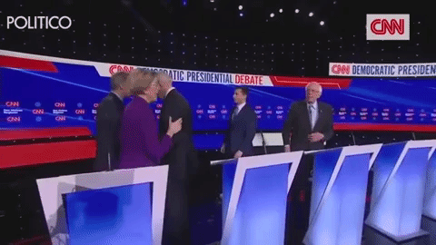 Elizabeth Warren Refusing to Shake Bernie Sanders' Hand