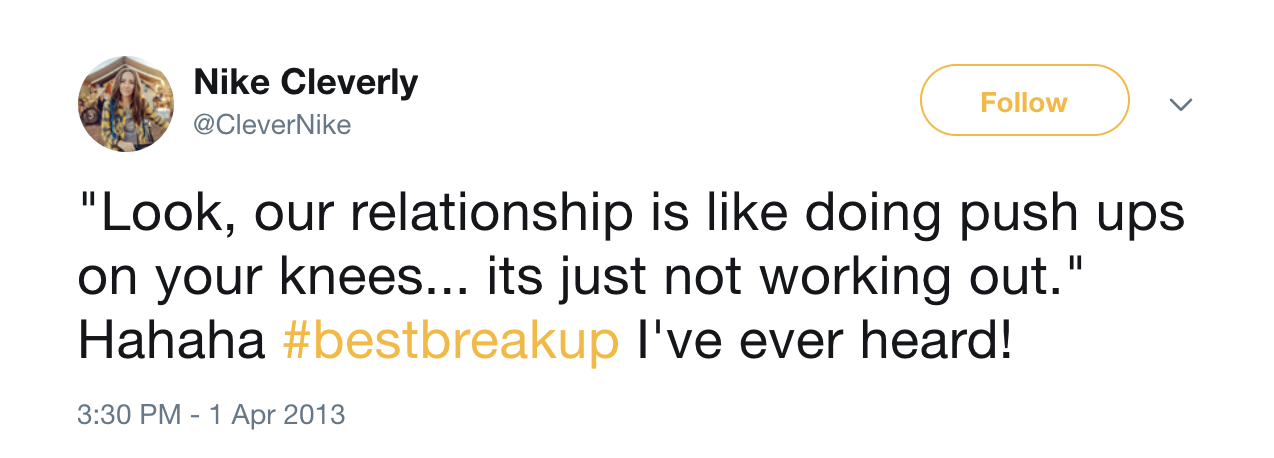 A Breakup That's Also A Slam On Your Fitness Level