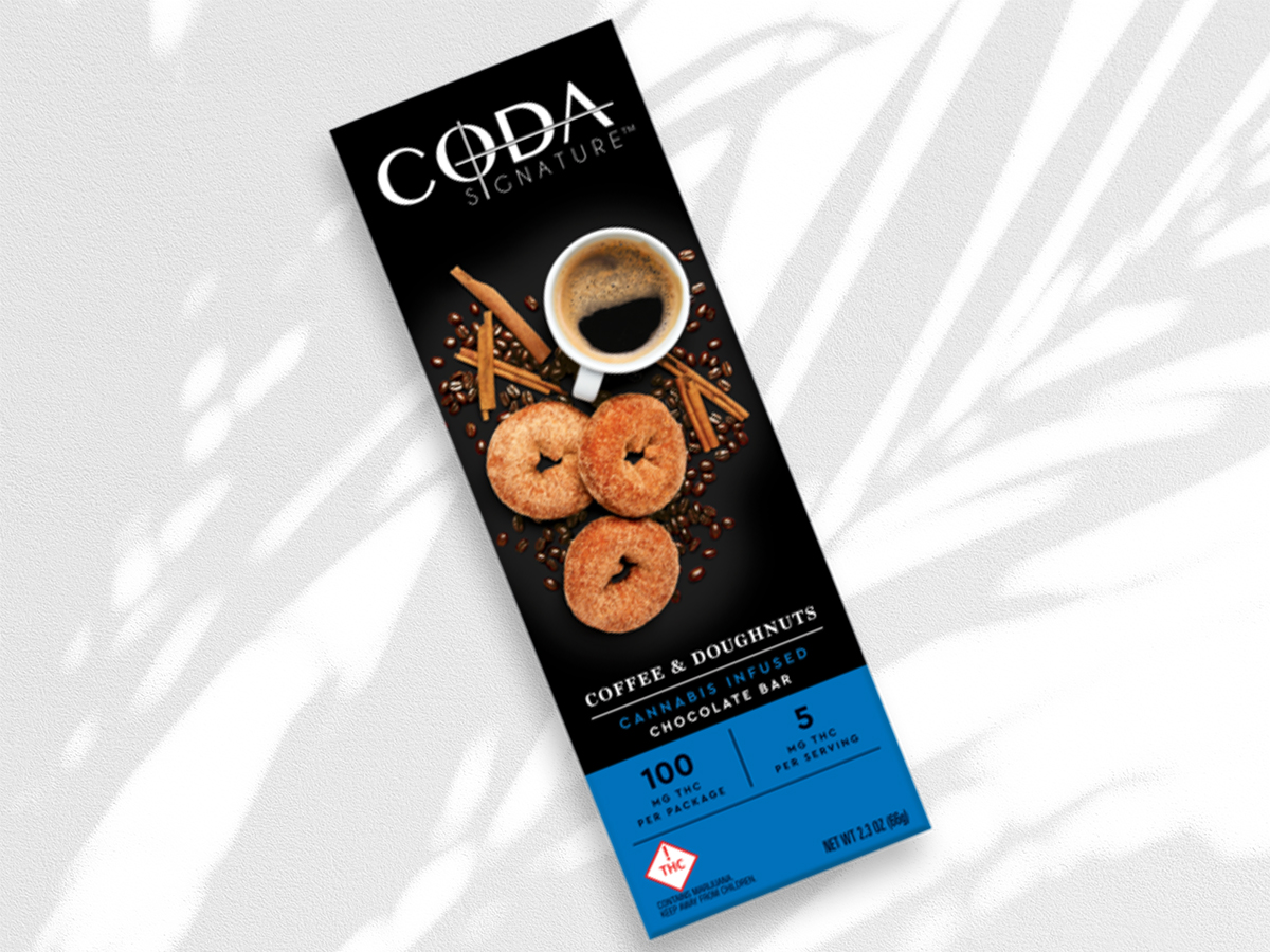 Coda Signature Coffee & Donuts Chocolate Bar 100mg