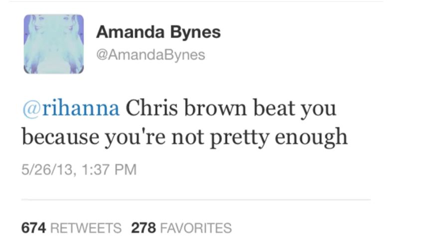 That time Amanda Bynes blamed the victim.