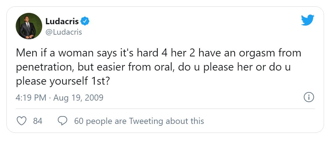 That time Ludacris revealed how little he knows about sex.