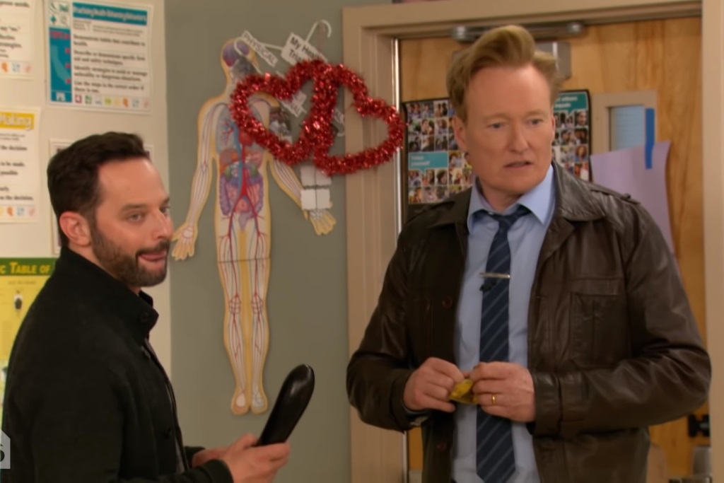 1. Conan and Nick Kroll give a sex-ed class.