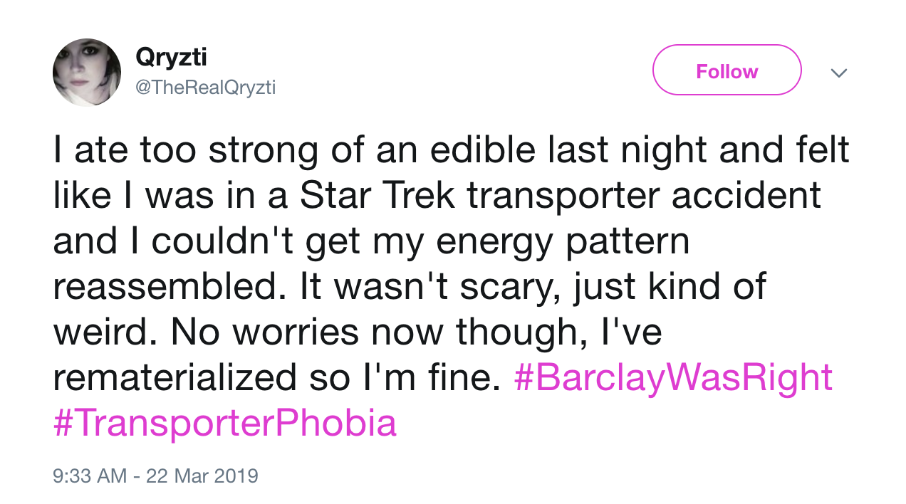 Feeling Like You Were In A Star Trek Transporter Accident