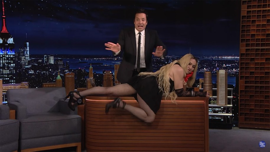 Watch Madonna Crawl on Jimmy Fallon’s Desk, Flash Audience (Nothing ‘Like a Virgin’)