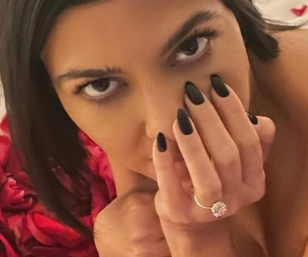 Rock Hard: Topless Kourtney Kardashian Shows Off Engagement Ring in Loaded Instagram Photo