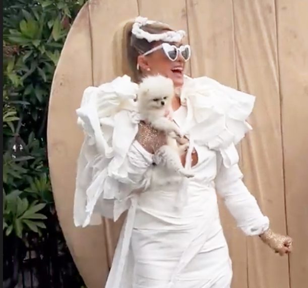 Paris Hilton Rocks Toilet Paper Wedding Dress at Backyard Bridal Brunch, Talk About a Crap Party