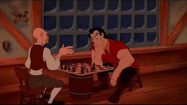 Losing at chess.