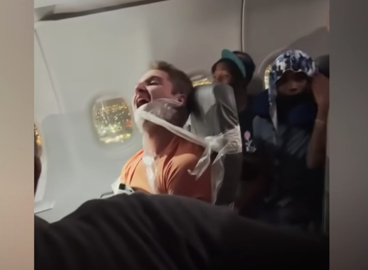 First Classless Passenger Duct-Taped to Seat (Again) After Slapping Flight Attendant Butts, Apparently Not Everything Is Complementary Up Front (Watch)