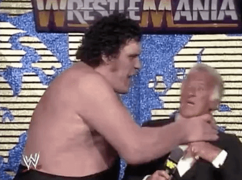 2. Bob Ueker Deals With Andre the Giant