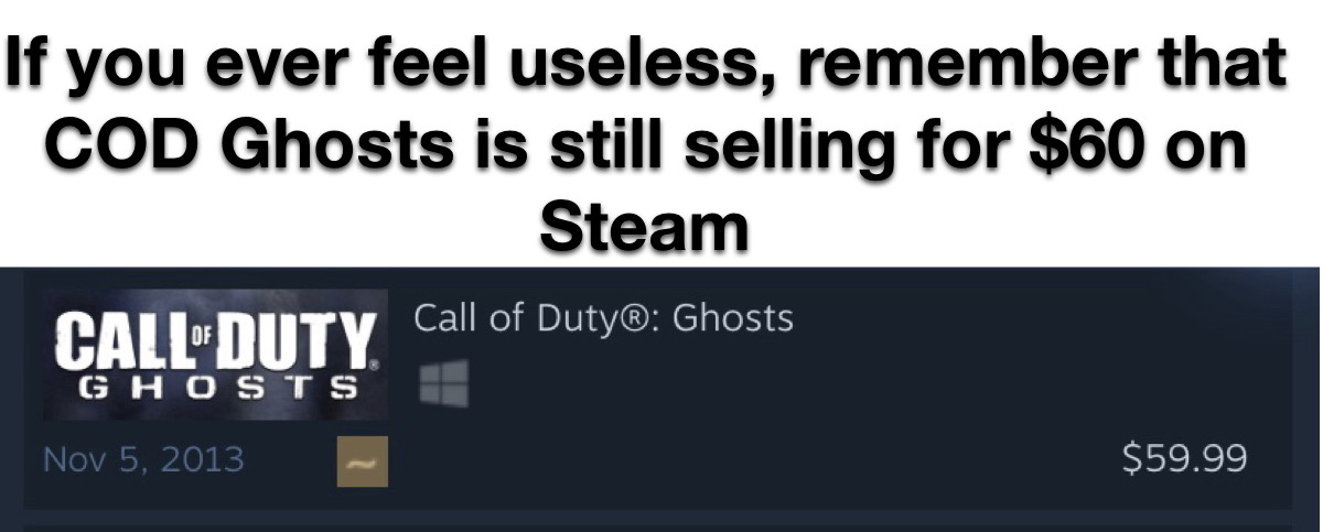 Is this a joke? Still selling cod ghosts at full price 😳 : r/gaming