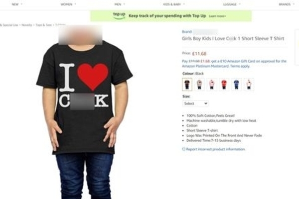 Prime Target: Amazon Selling Weird Sex T-Shirts to Children (Again)