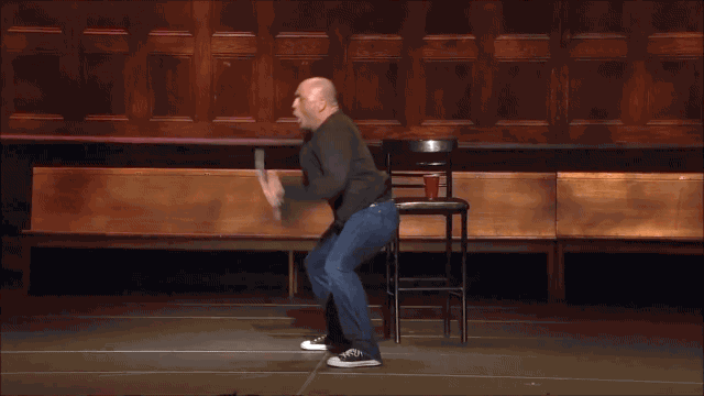 Step 4: Aggressively Perform Bits From His Standup Routine