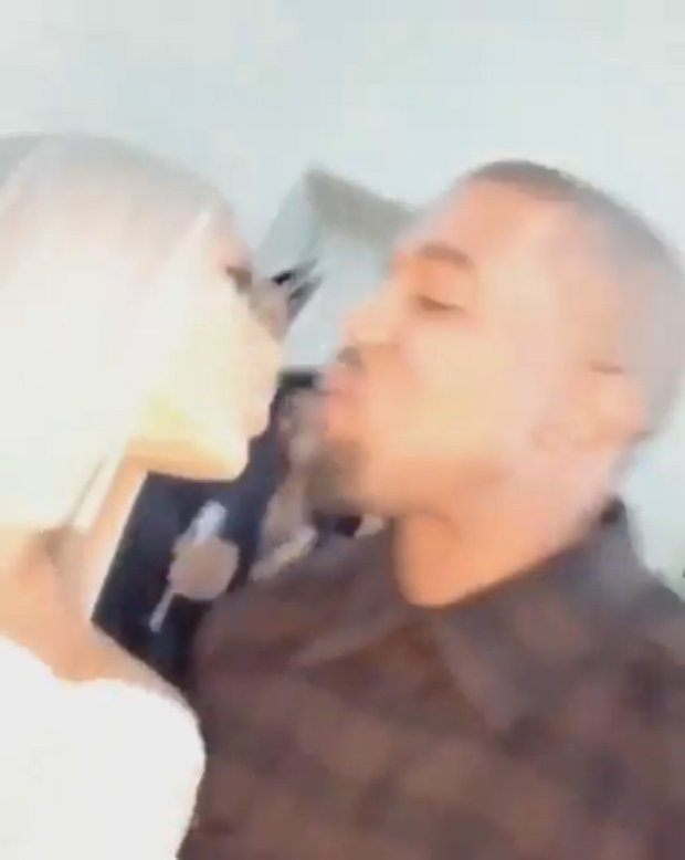 8. Kanye gives Kim the kiss-off.