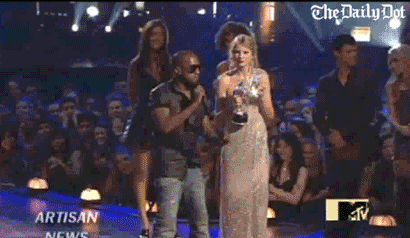 7. Kanye interrupts Taylor Swift’s MTV Music Video Awards speech.