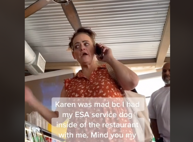 5. Meanwhile on TikTok: Angry Karen Attacks Emotional Support Dog, Ironically Might Need One Herself